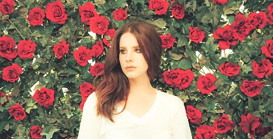 Lana Del Rey Wallpaper with Red Flowers Background