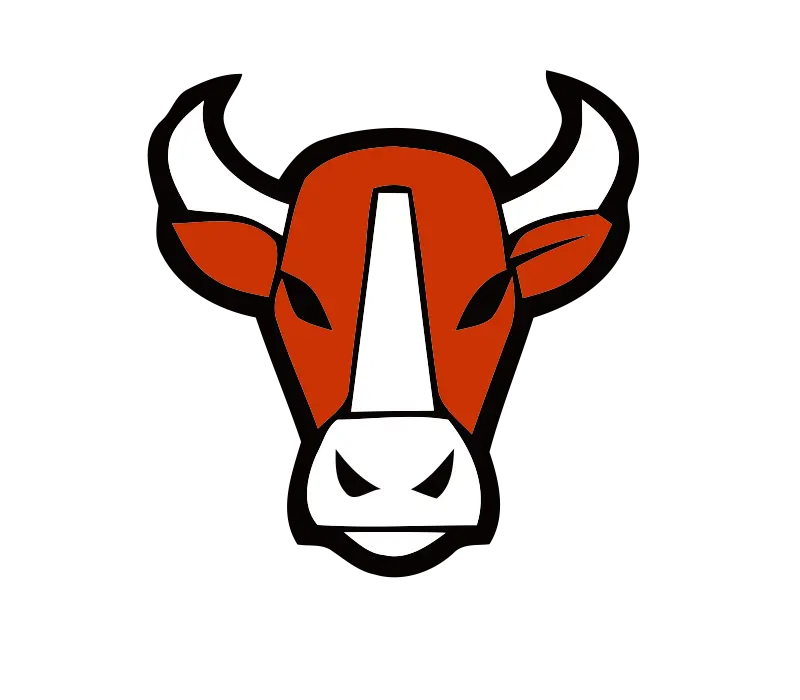 Red Angry Cartoon Cow PNG Image 