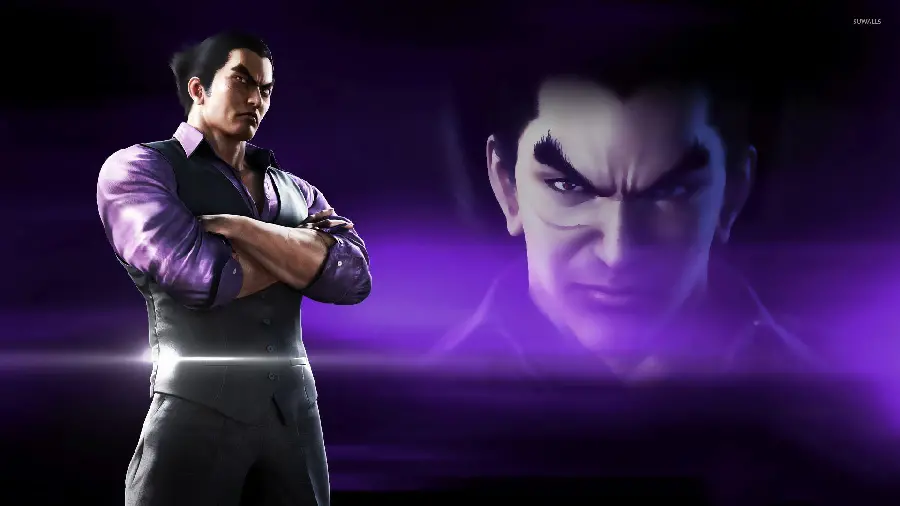 Wallpaper with a beautiful purple theme of Kazuya Mishima Kazuya Mishima