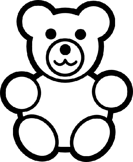 Cartoon bear coloring pages PNG with transparent background