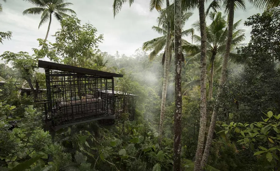 Photo of a luxurious and simple villa in the nature of Bali, Indonesia