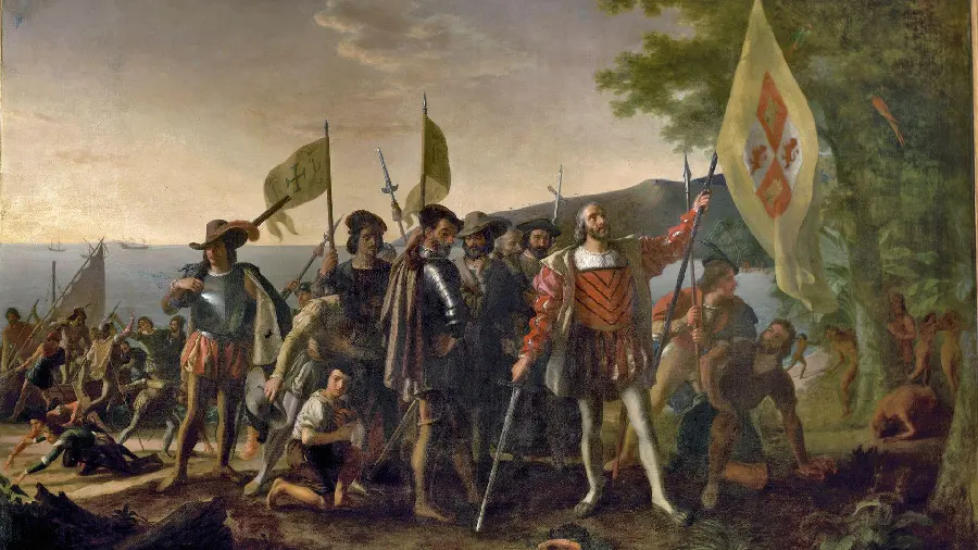 Download an old painting of Christopher Columbus the explorer