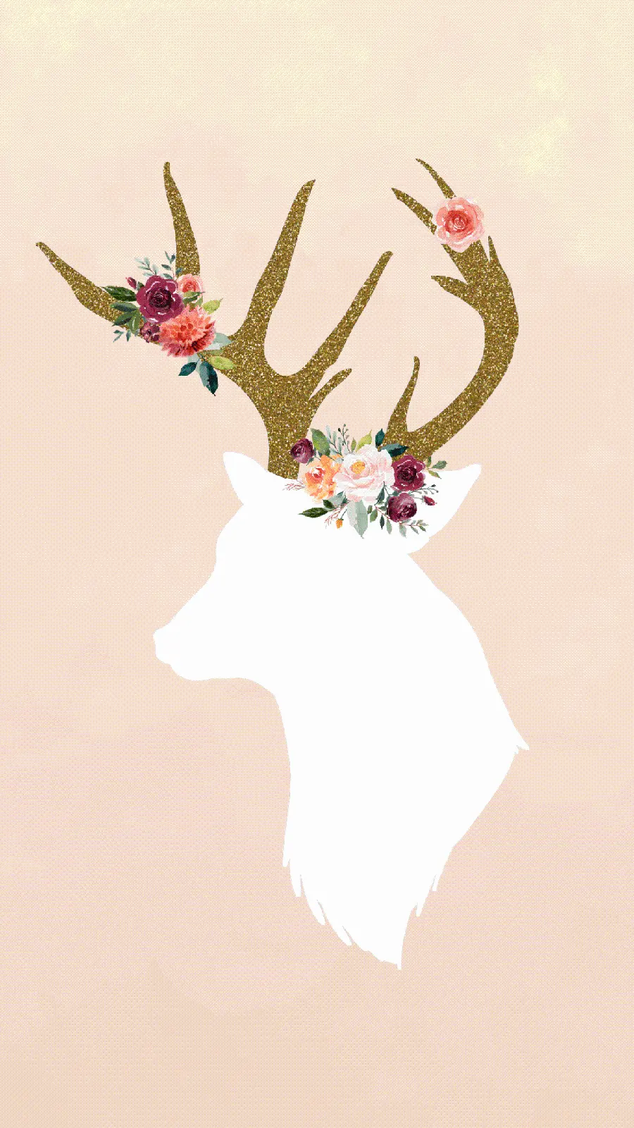 Download wallpaper of antler deer design for a girl's mobile phone