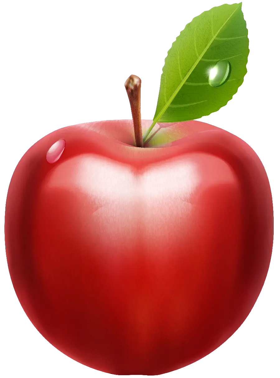Download high-quality single red apple PNG image