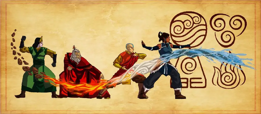 Wallpaper for Avatar Element Controllers to Print in Meditation Spaces