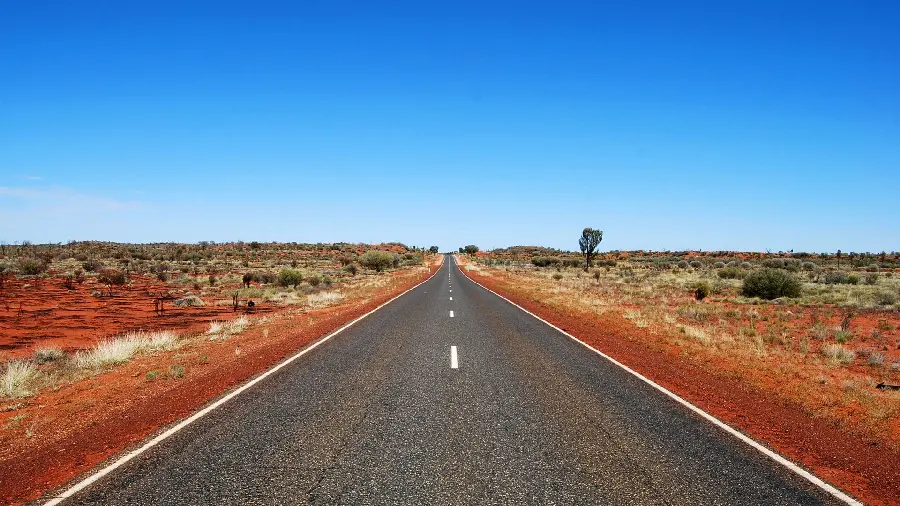 Image of the long and long Australian desert highway