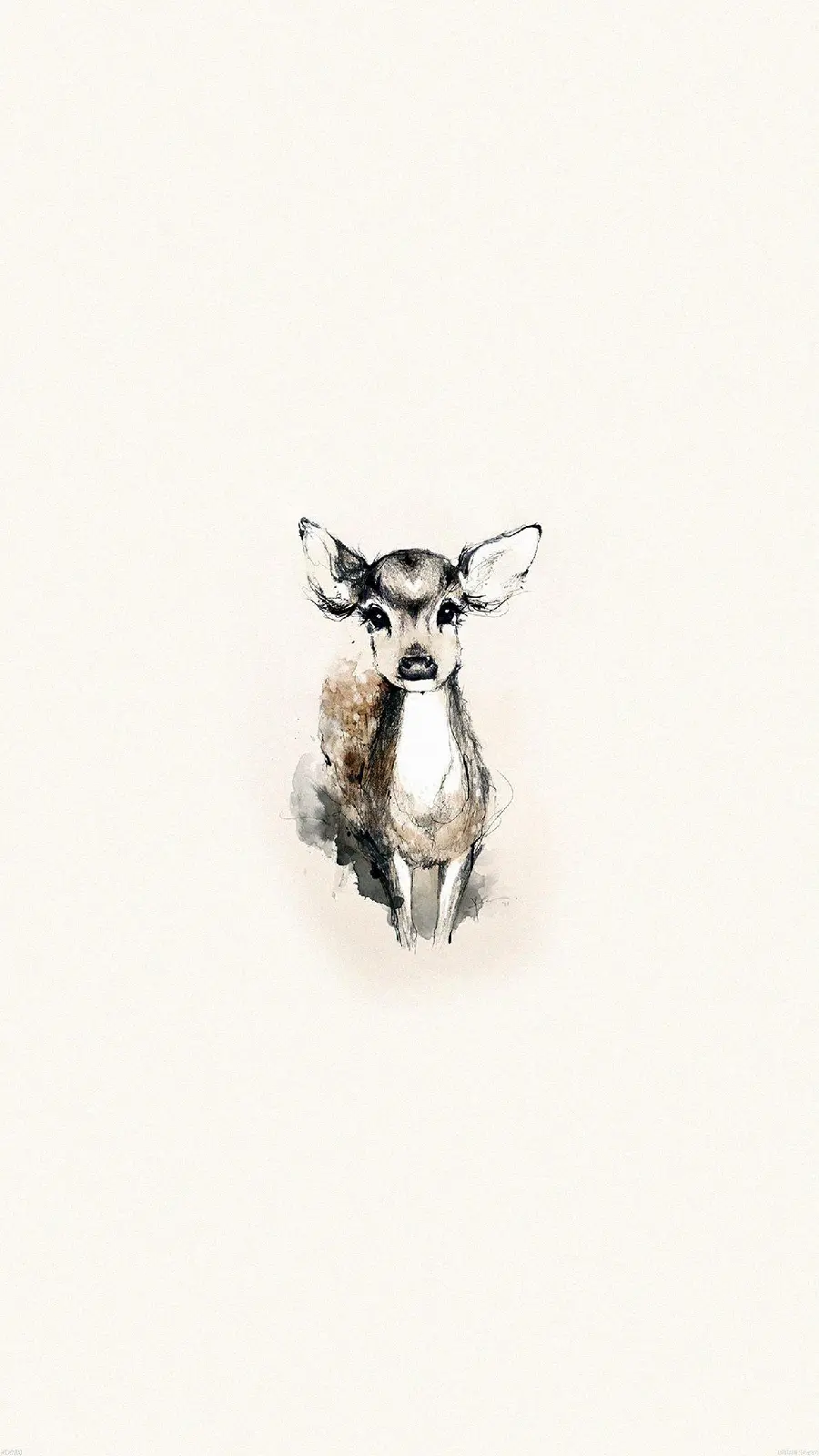 Interesting wallpaper of a baby deer painting