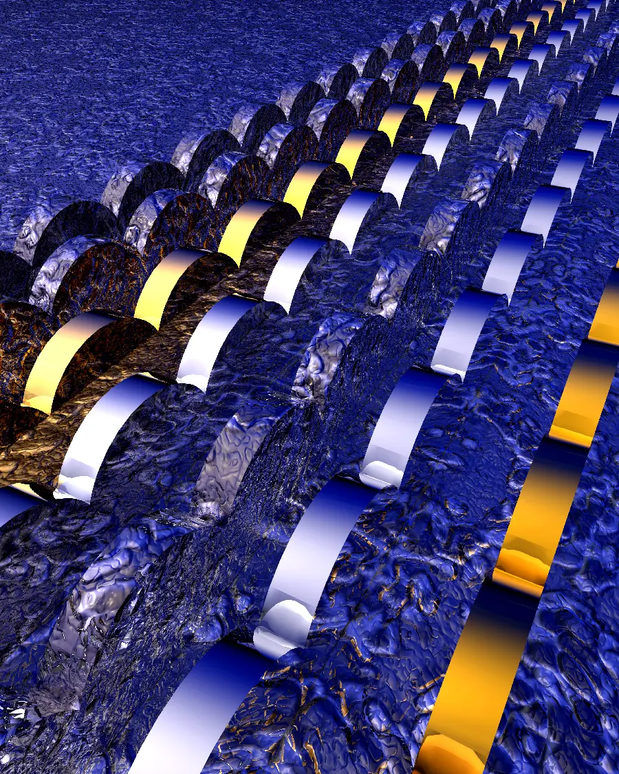 Metallic World Background Image with Colored Semicircles