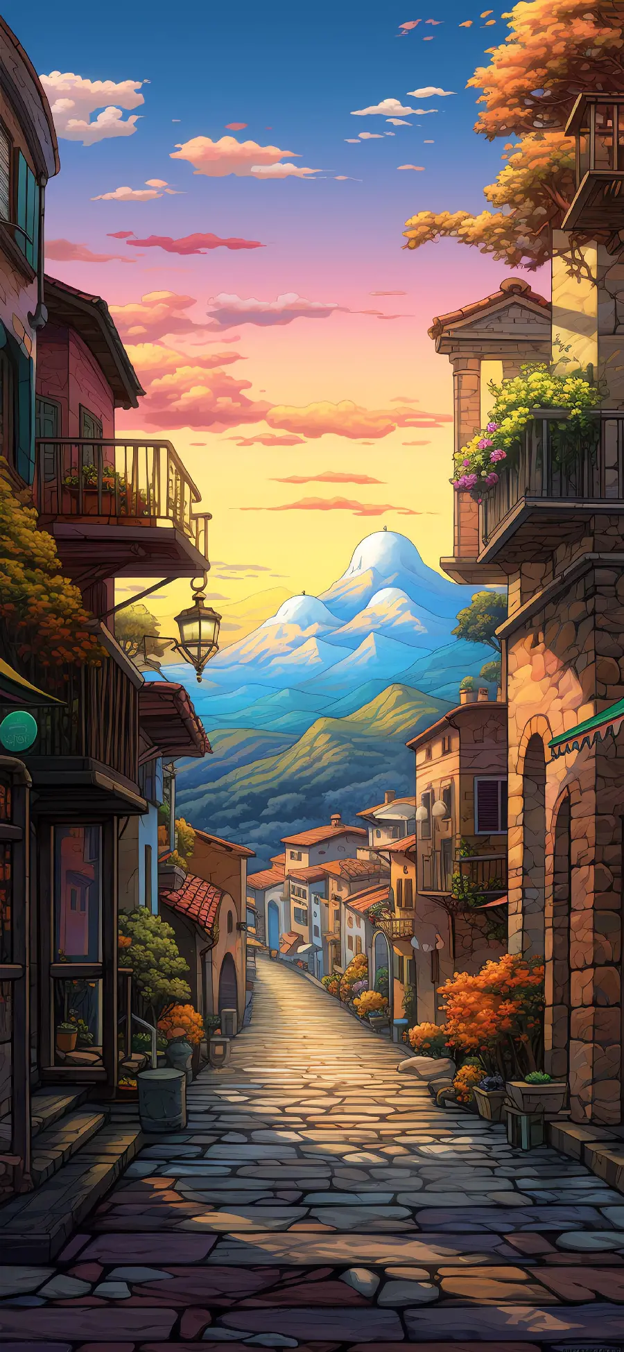 The most relaxing wallpaper for your phone with a dream village design