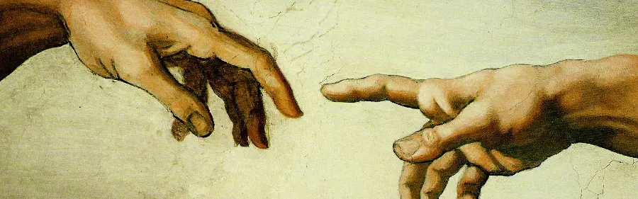 Close-up photo of Michelangelo's hands in full HD quality