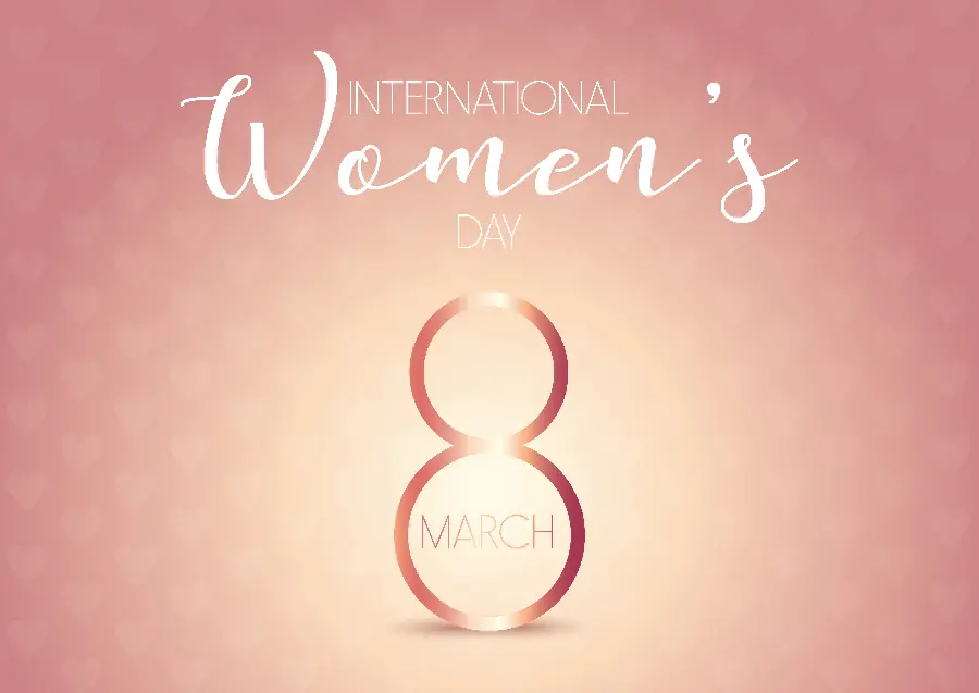 International Women's Day greeting text on March 8