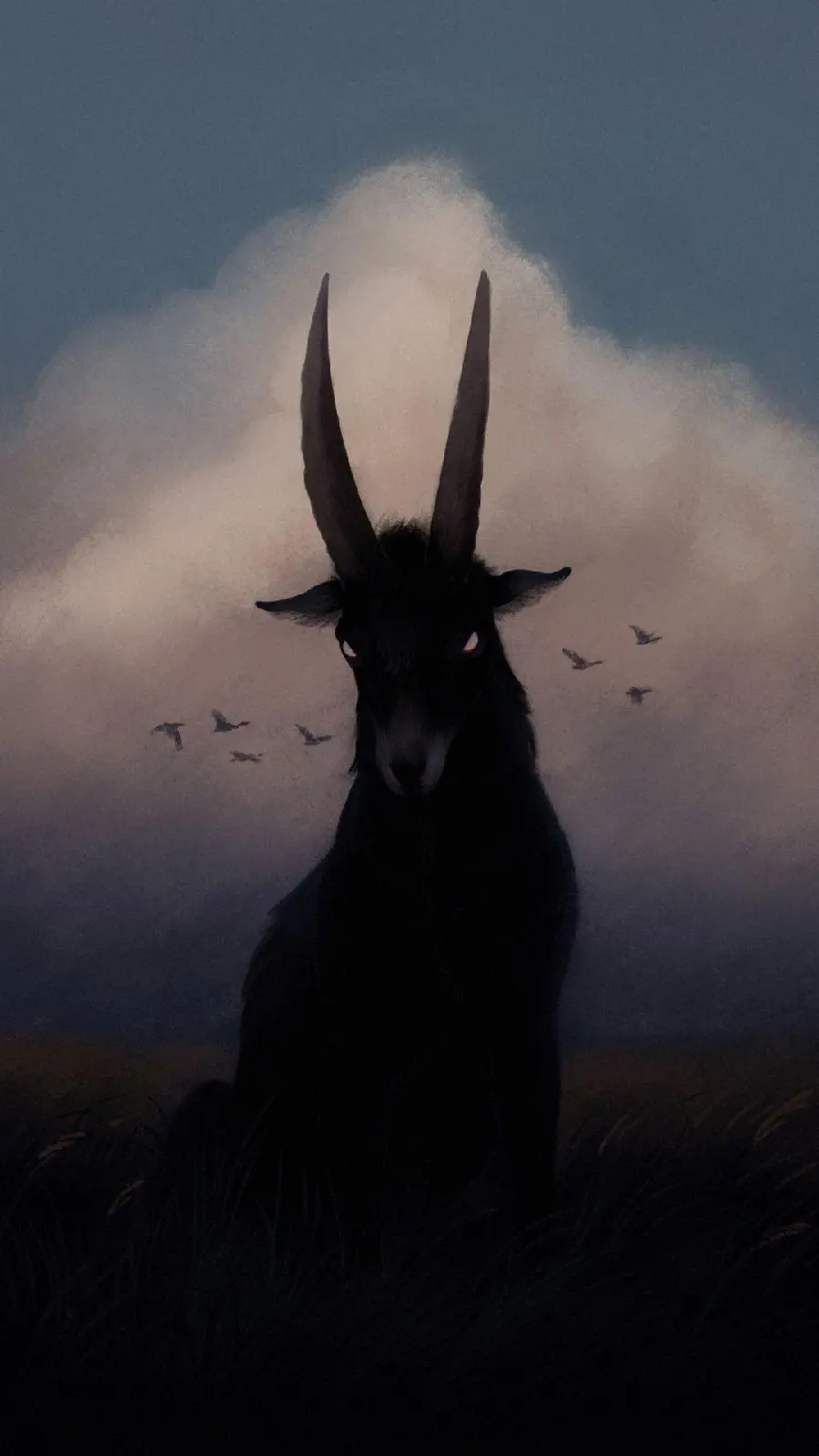 Goat painting and background Black for Samsung Mobile