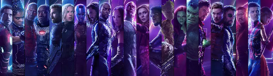 Avengers Purple Theme Stock Photo for Dual Displays