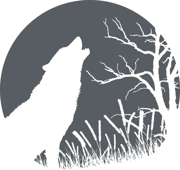 Spectacular Wallpaper to Decorate Photos with Black and White Wolf Painting Design PNG