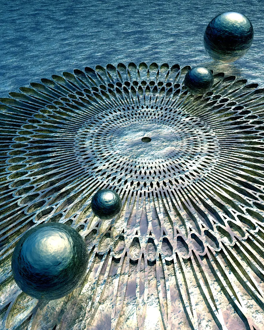 Metallic world computer backgrounds inspired by celestial bodies