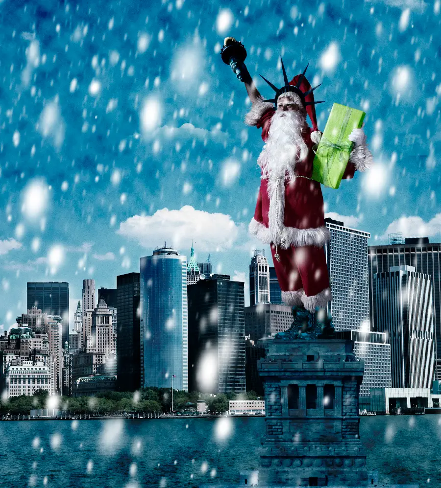 Santa Claus in the Statue of Liberty