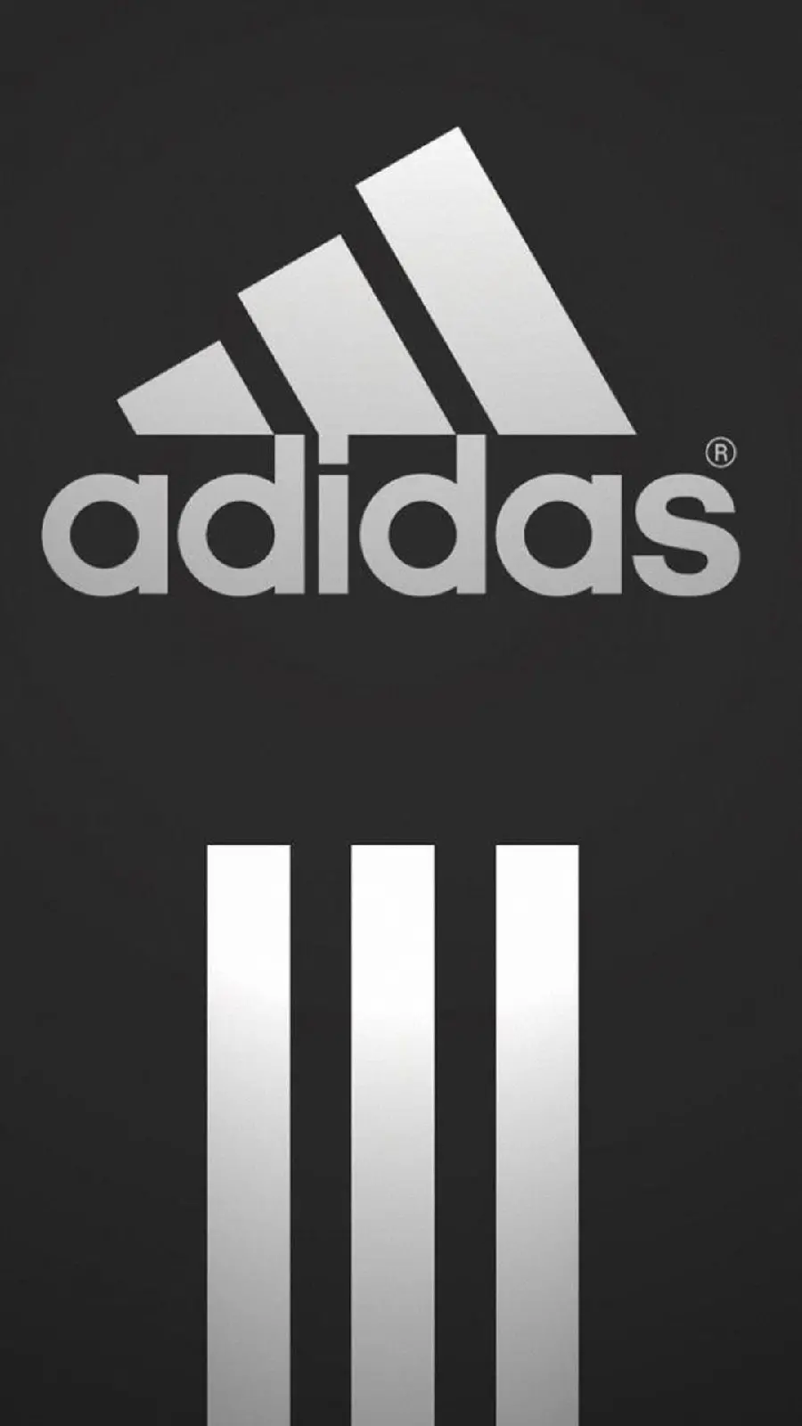 Black background with white Adidas three-line logo for free background and wallpaper