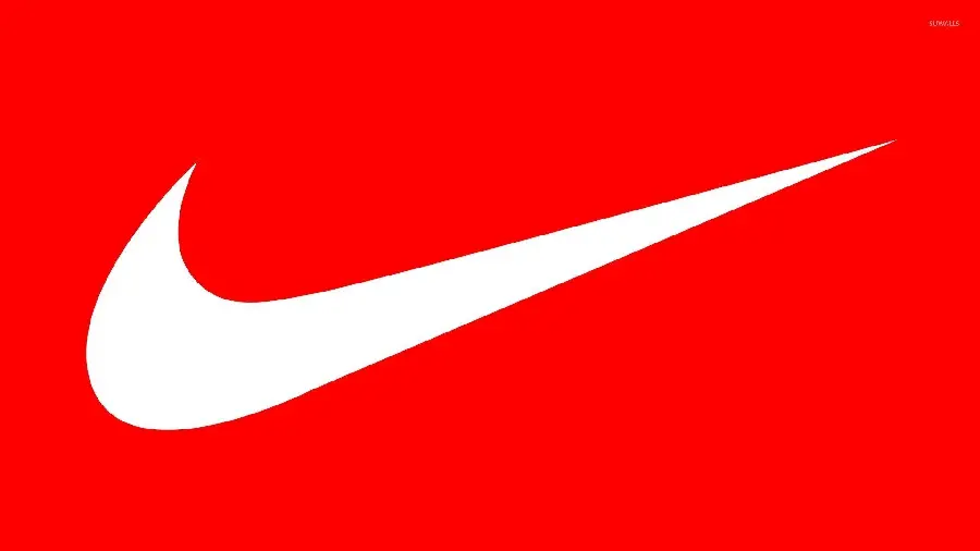 Nike White Logo On Red Background