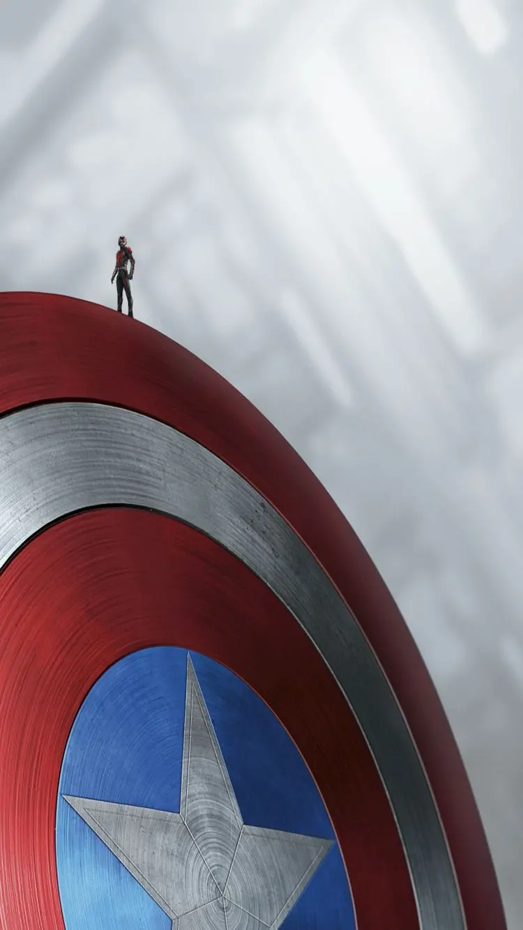 Ant-Man next to the Captain America logo for iPhone