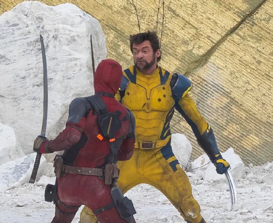 Deadpool and Wolverine fight scene