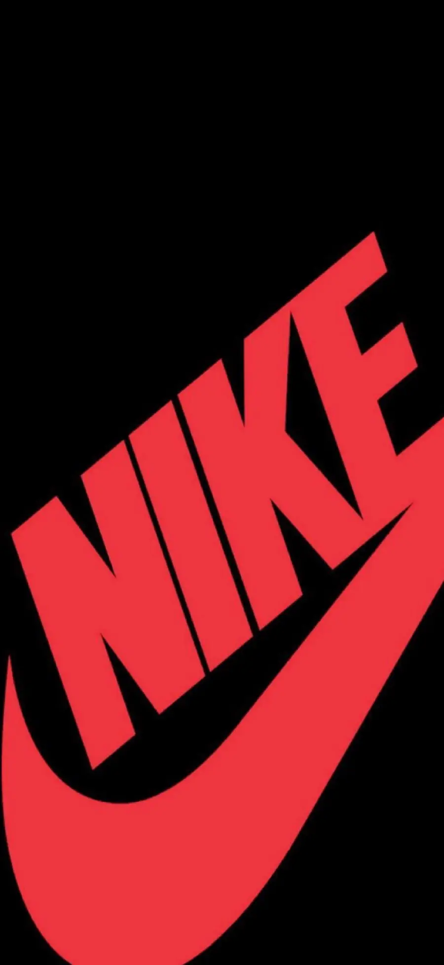 Big Red Nike Logo on Black Background for Advertising