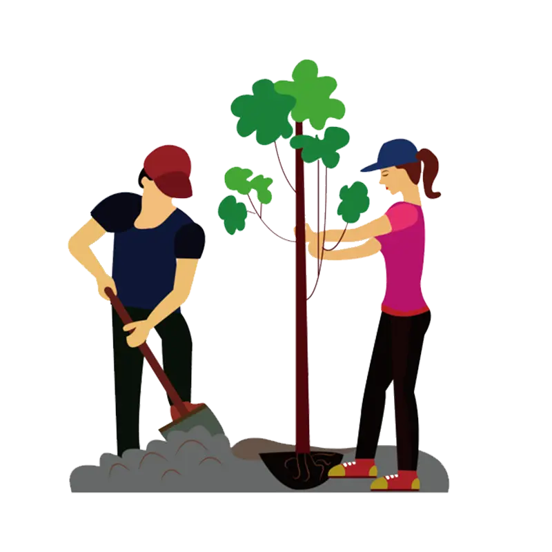 Fantasy png photo of a tree being planted for painting