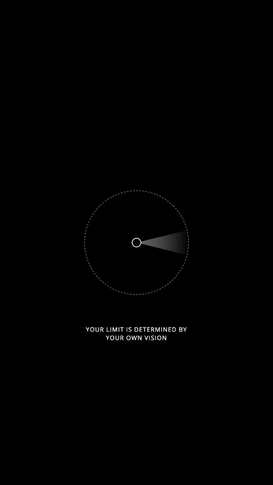 Wallpaper with a black background with motivational writing