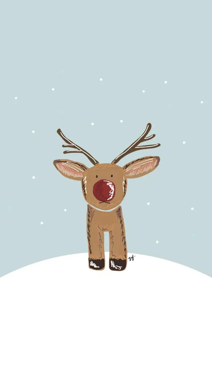 Cartoon Deer Painting Photo for Mobile Phone Wallpaper