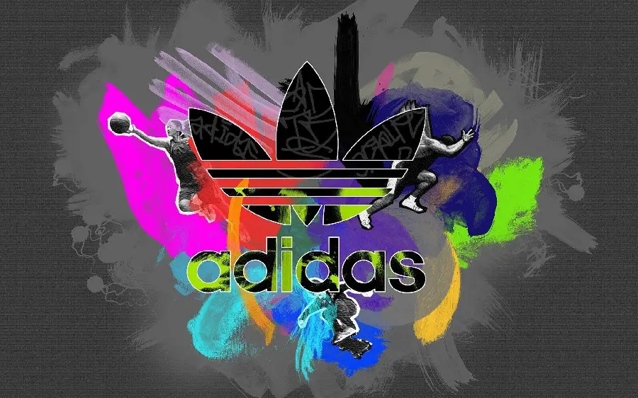 Attractive Adidas graffiti stock photo for laptop sticker printing