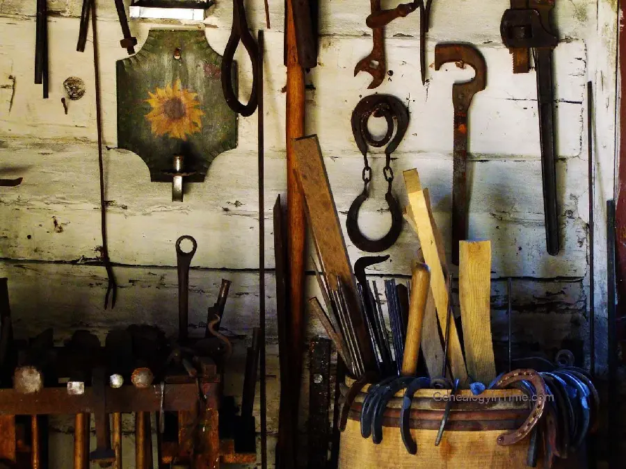 Image of old workshop corner with rusty tools