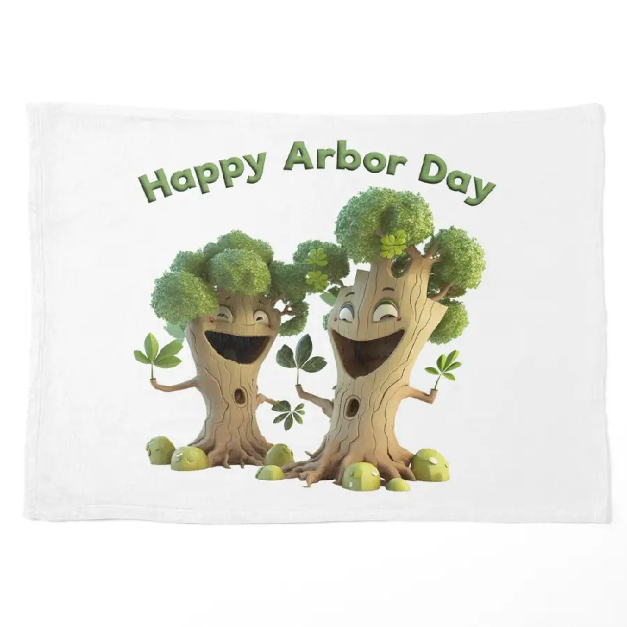 Happy Cartoon Tree Photo Suitable for Arbor Day Greetings