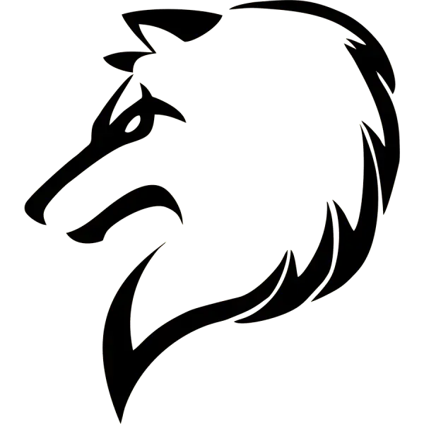 Cool and simple wolf head png background image for tattoo design