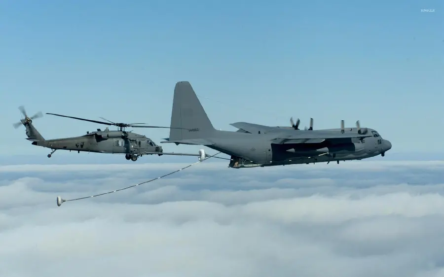 Hercules C 130 Aircraft Background in the Blue Sky