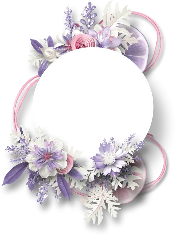 Background image in the form of a flower wreath template suitable for use on Instagram