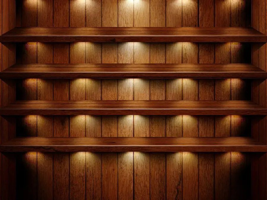 Desktop niche with hidden lights for windows environment icons and their arrangement