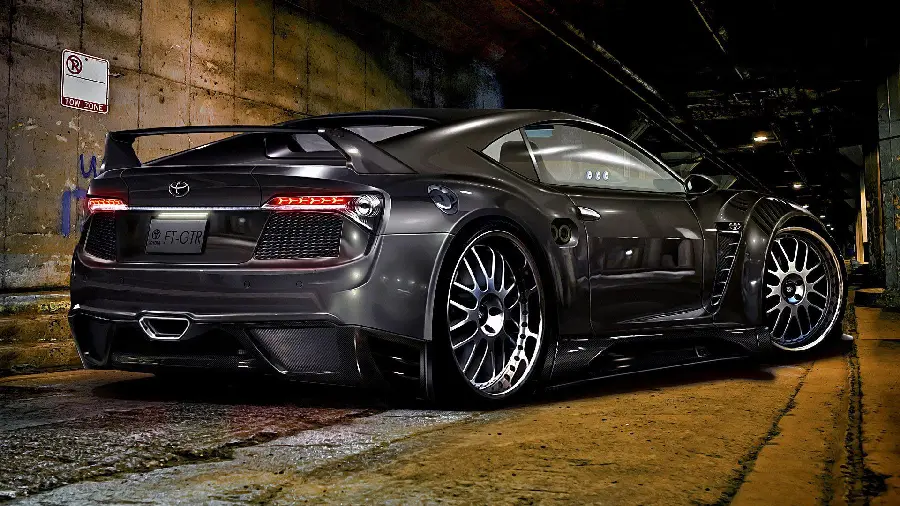 Cool and Luxury Black Car Stock Photo for Backgrounds