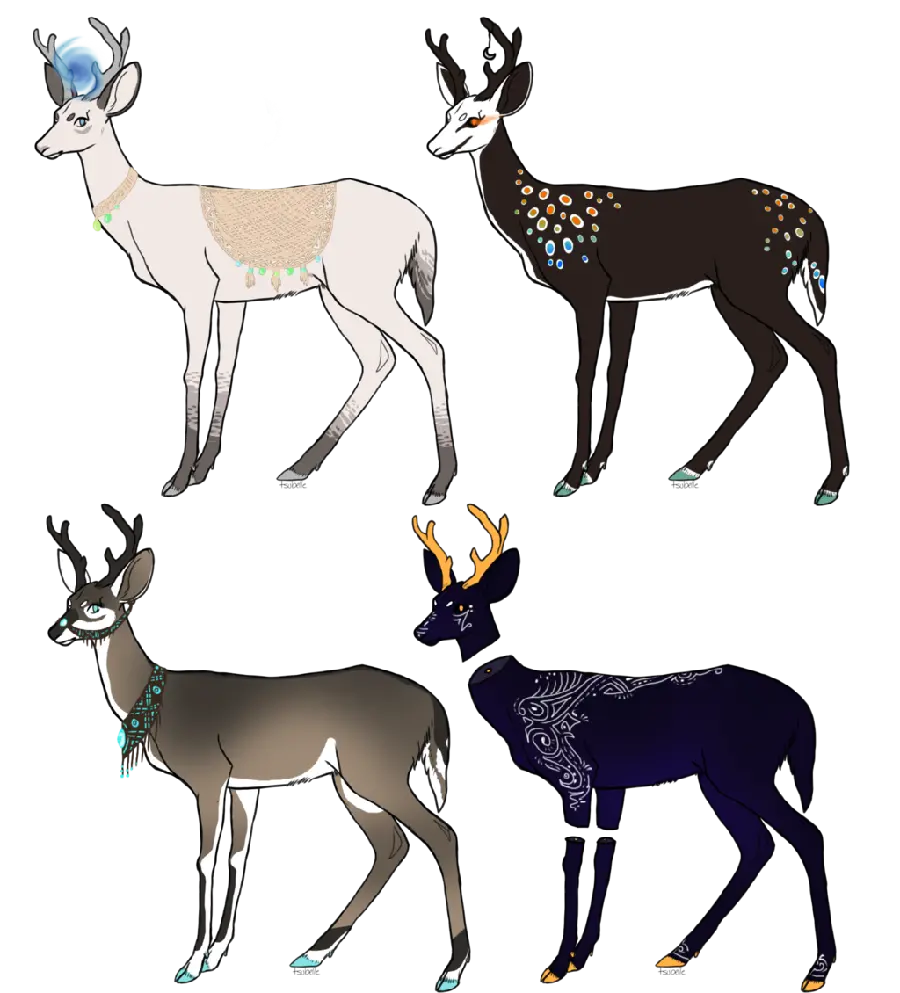 High quality black and white drawing of a deer or a ghazal