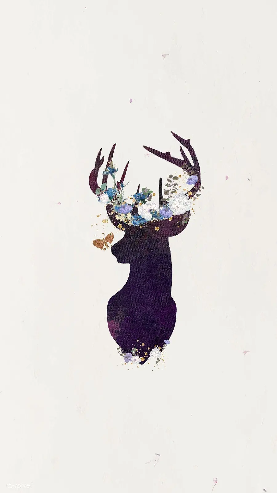 Deer Painting Wallpaper for Mobile Phone