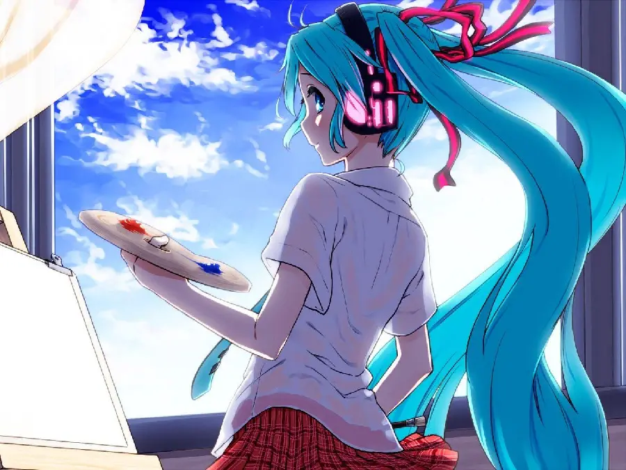 Anime Girl Painter Drawing