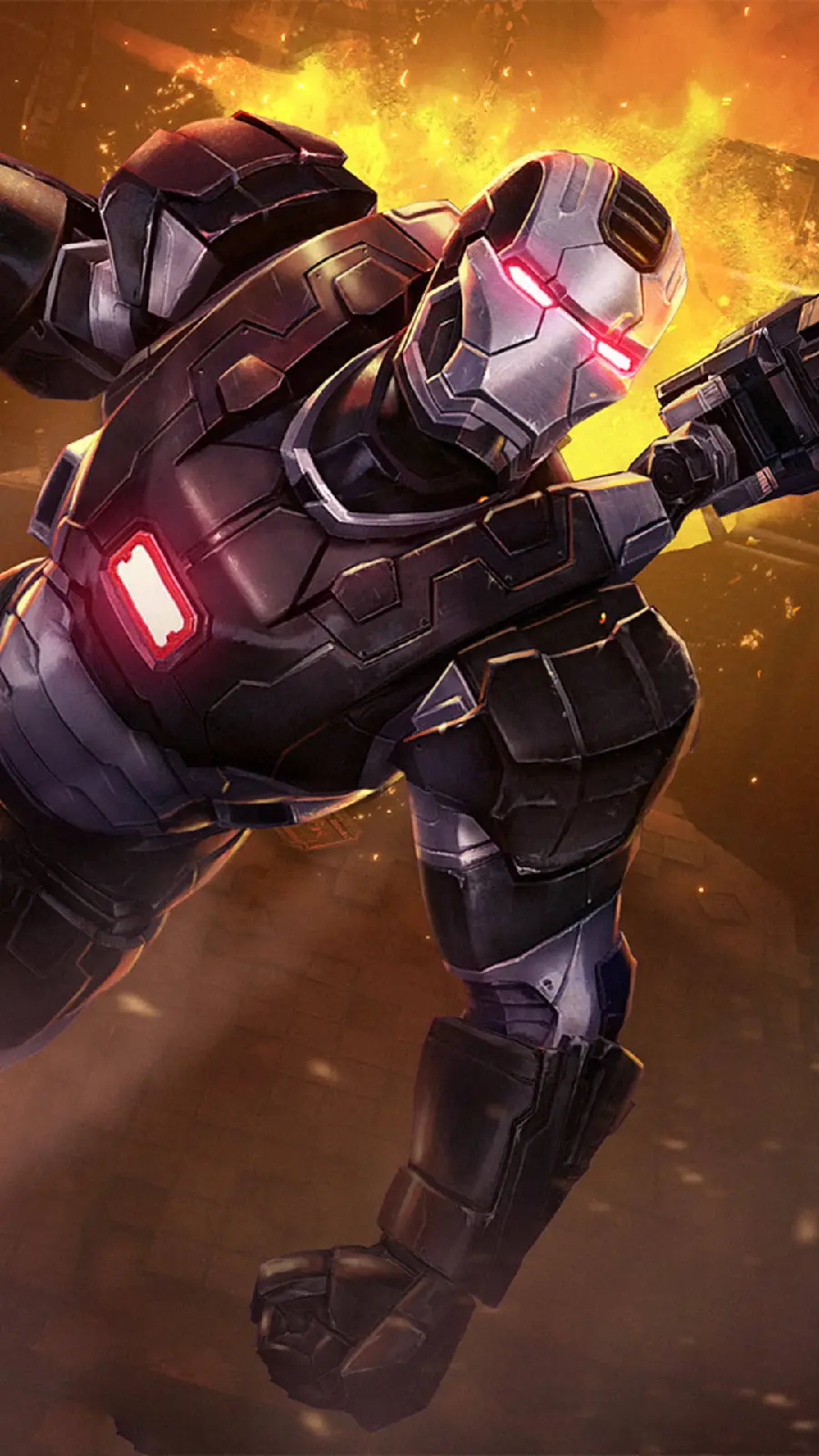 War Machine Wallpaper with Flaming Fire Background for iPhone