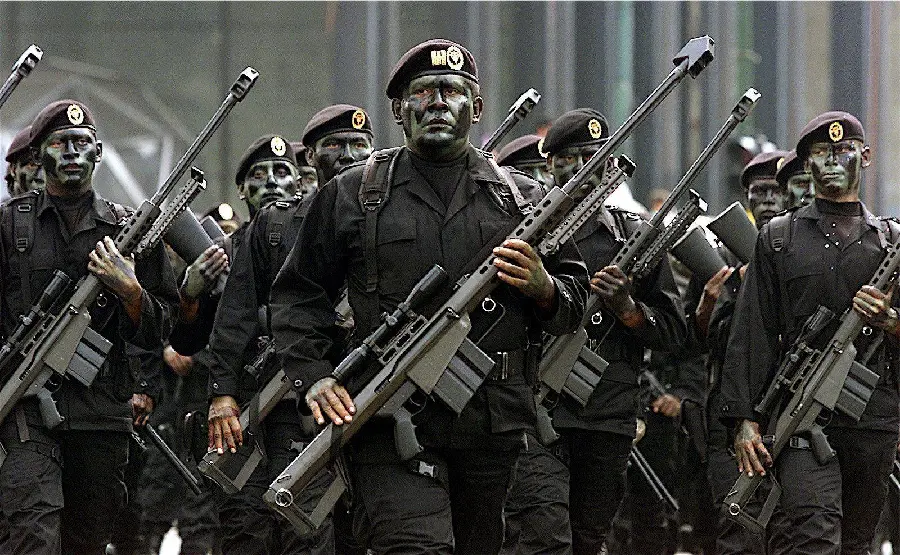 Special forces snipers parading in high quality