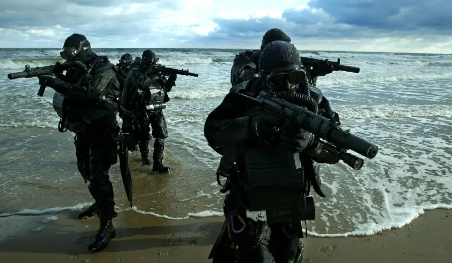 High quality photo of a military special forces diver for a mission