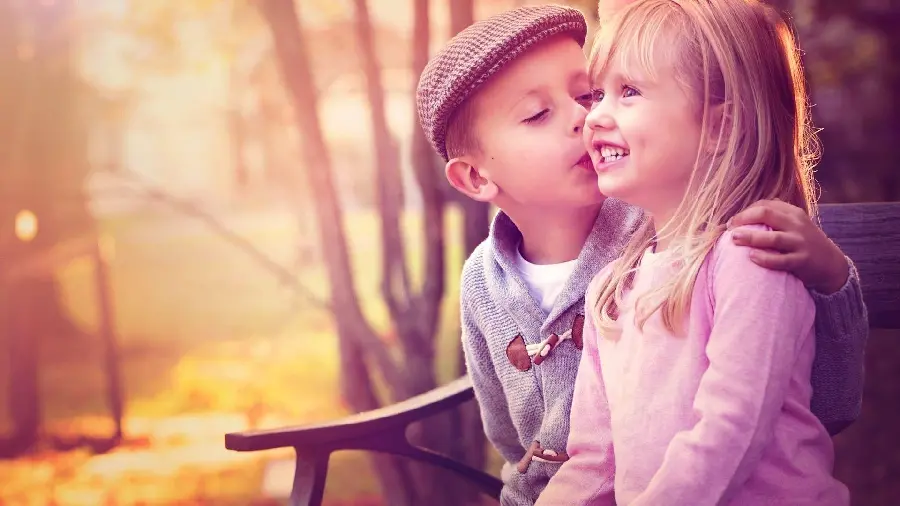 Girl next to boy romantic picture