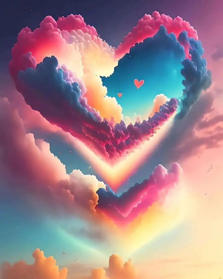 Profile Picture of Rainbow Sky with Colorful Heart Design