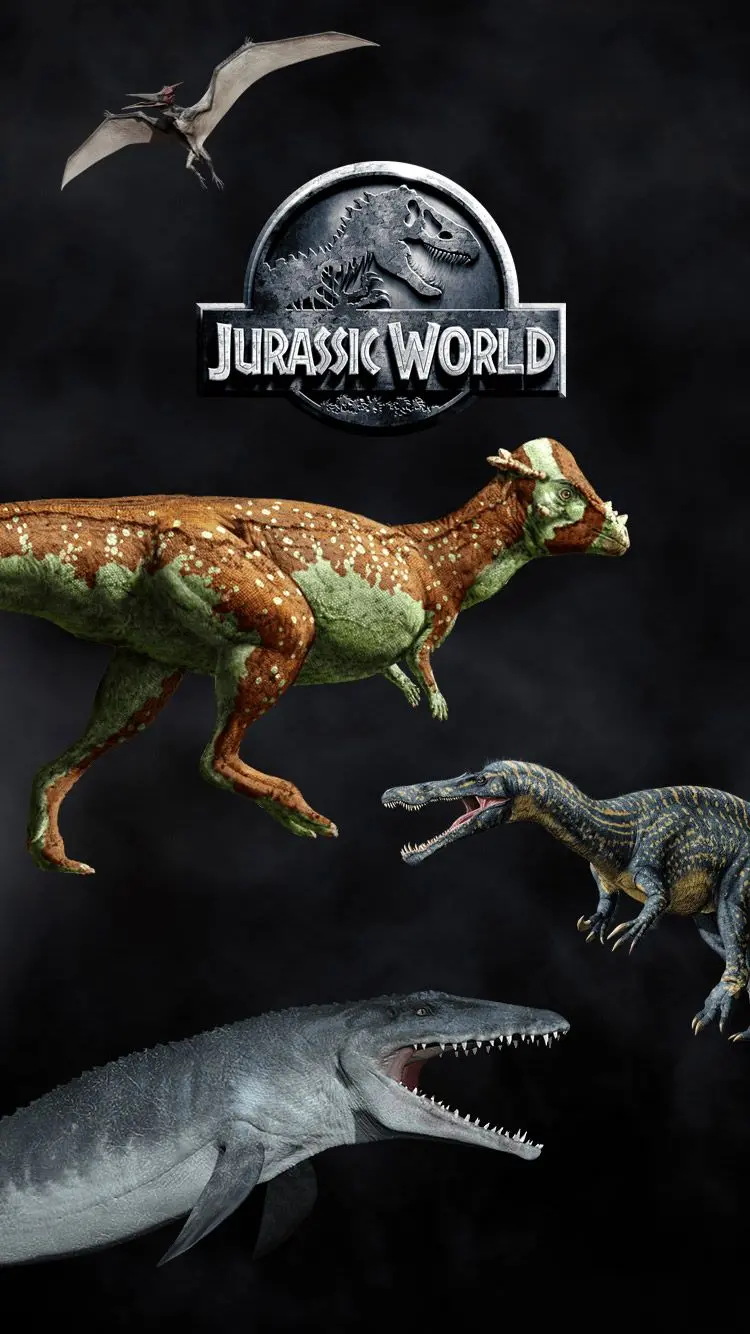 Wallpaper of various dinosaurs for the phone