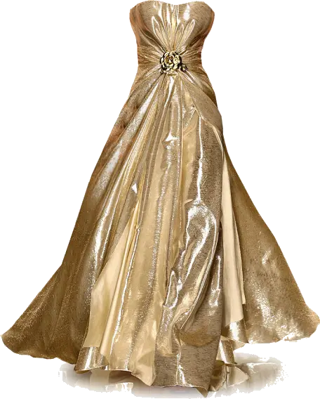Luxurious and special golden evening dress