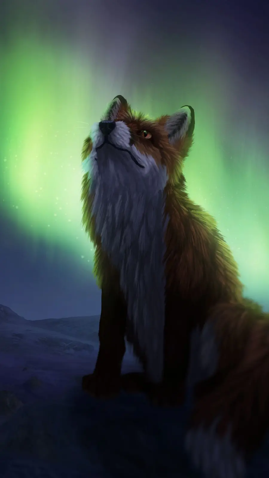 Amazing fox painting background image for phone background