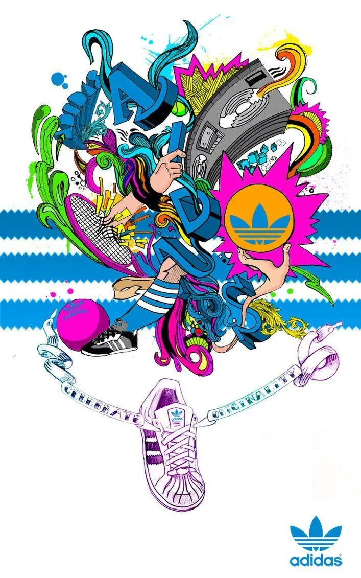 Adidas Graffiti Wallpaper A Popular Logo Among Young People