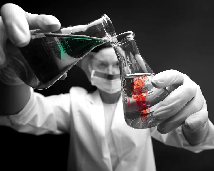 Photo of a laboratory doctor doing an experiment