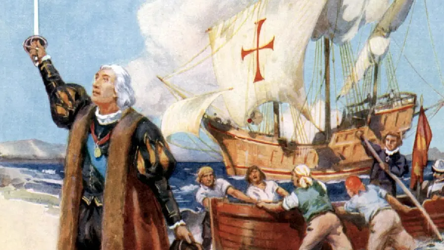 Painting of Christopher Columbus going to new places from World